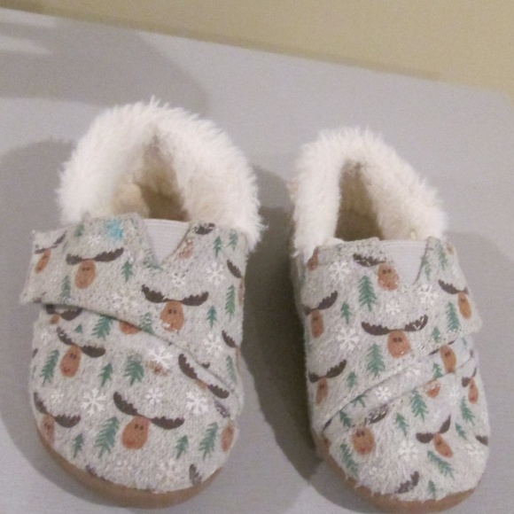 Toms Other - Toms Toddler Drizzle Grey Moose Reindeer Slippers